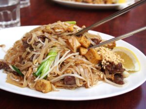 thai food, noodle, fried noodles, meal, asian, chopsticks, food, dish, thai food, thai food, thai food, thai food, thai food